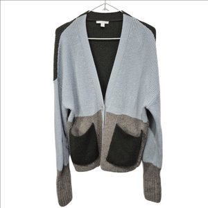 COS Oversized Wool-Alpaca Colorblock Cardigan